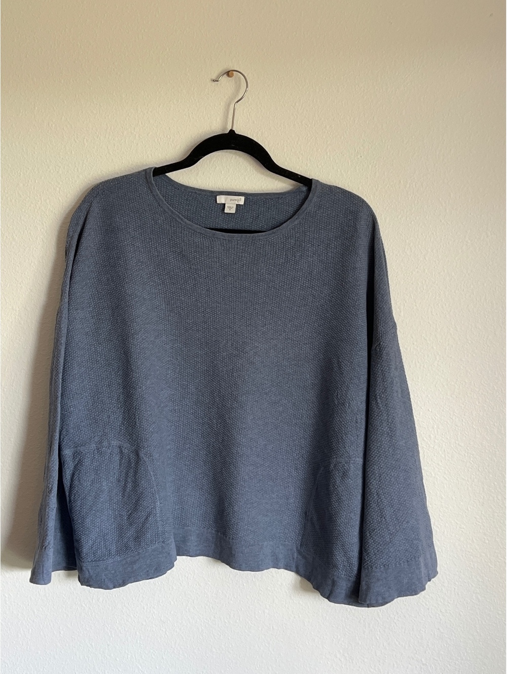 Pure Jill Women's Medium Blue Cotton Cashmere Pullover Sweater